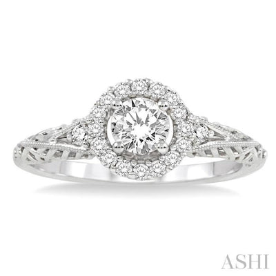 1/5 Ctw Diamond Semi-Mount Engagement Ring in 14K White Gold