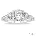 1/3 Ctw Diamond Semi-Mount Engagement Ring in 14K White Gold