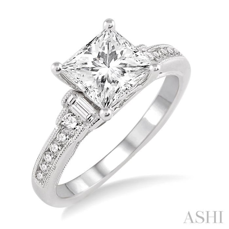 1/3 Ctw Diamond Semi-Mount Engagement Ring in 14K White Gold