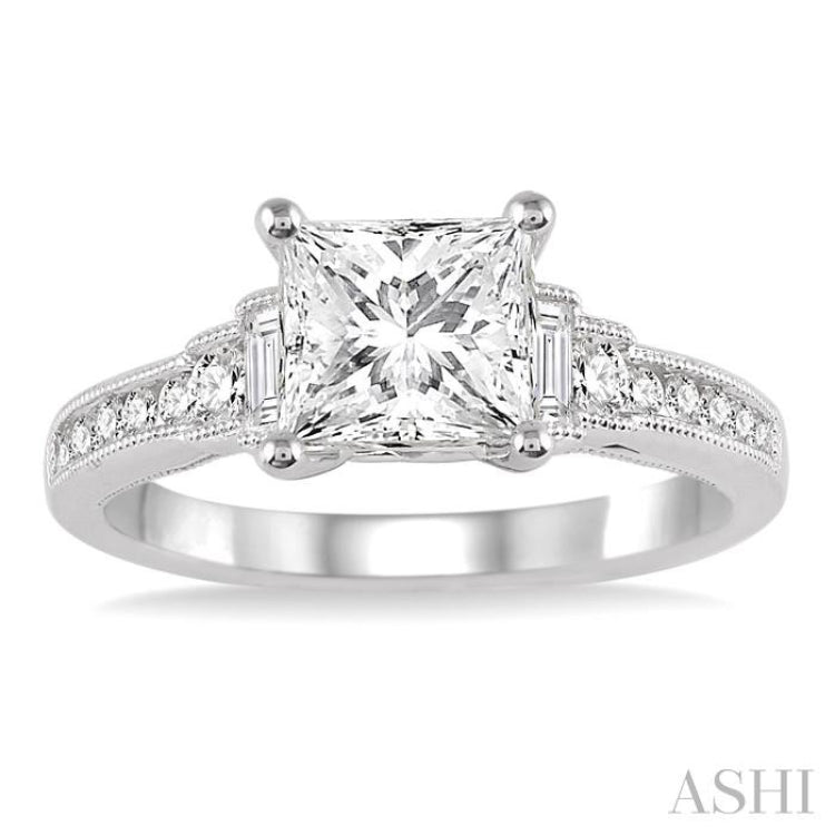 1/3 Ctw Diamond Semi-Mount Engagement Ring in 14K White Gold