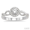 1/3 Ctw Diamond Engagement Ring with 1/4 Ct Round Cut Center Stone in 14K White Gold