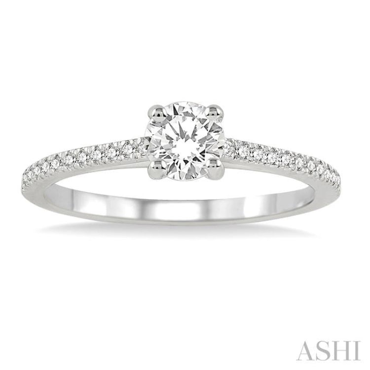 1/10 Ctw Diamond Semi-Mount Engagement Ring in 14K White Gold