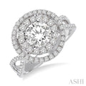 3/4 Ctw Diamond Semi-Mount Engagement Ring in 14K White Gold