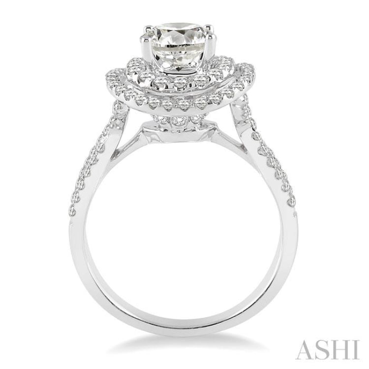 3/4 Ctw Diamond Semi-Mount Engagement Ring in 14K White Gold