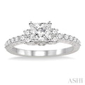 1/2 Ctw Diamond Semi-Mount Engagement Ring in 14K White Gold