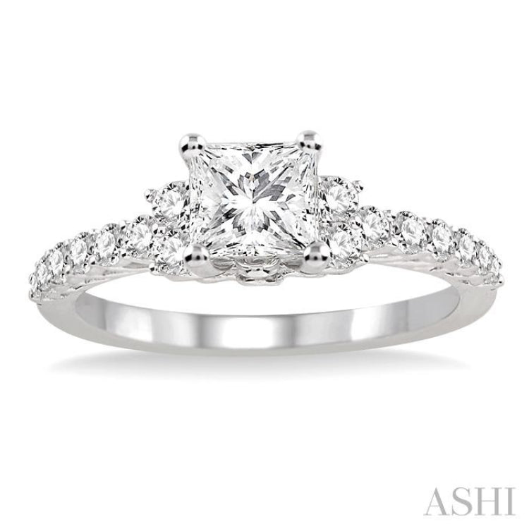 1/2 Ctw Diamond Semi-Mount Engagement Ring in 14K White Gold