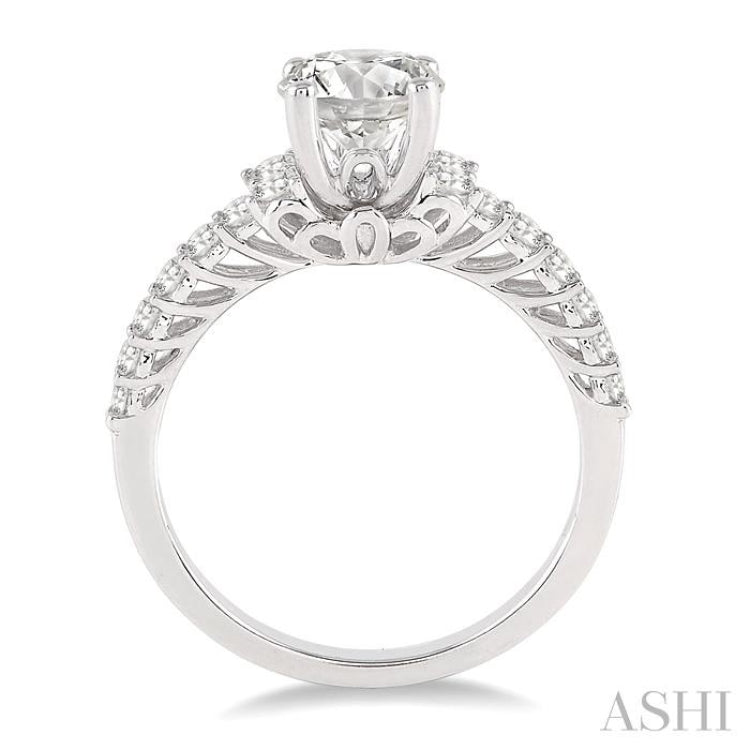 1/2 Ctw Diamond Semi-Mount Engagement Ring in 14K White Gold