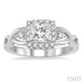 1/4 Ctw Diamond Semi-mount Engagement Ring in 14K White Gold