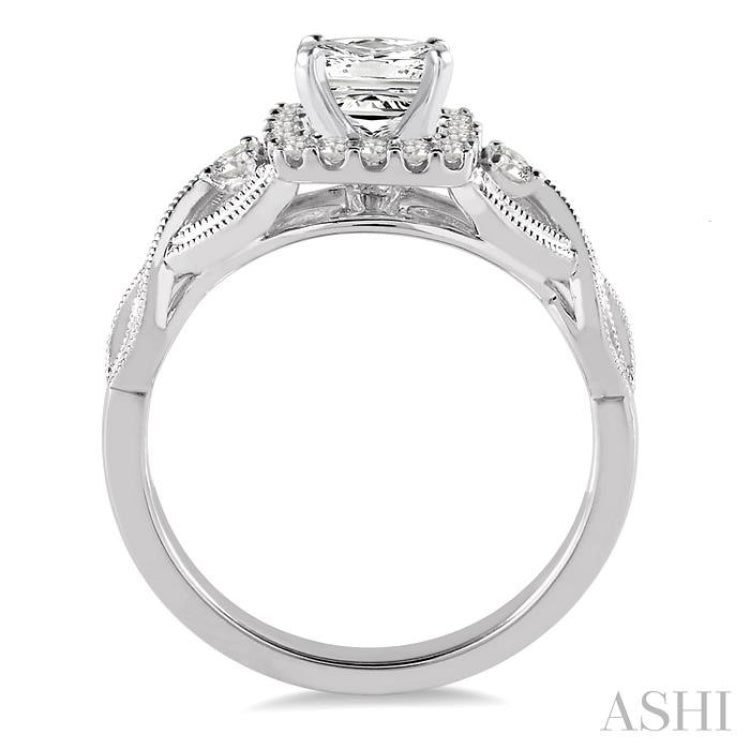 1/4 Ctw Diamond Semi-mount Engagement Ring in 14K White Gold