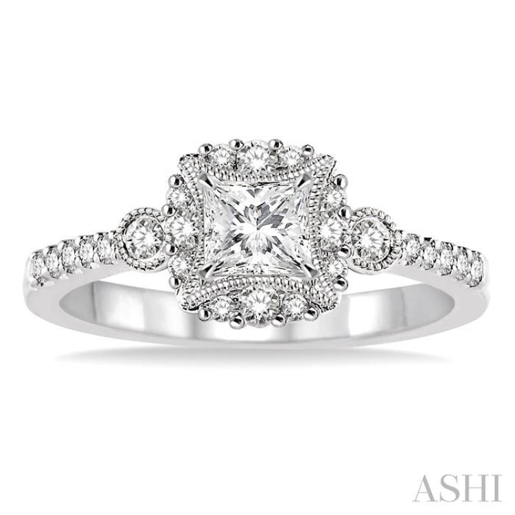 1/4 Ctw Diamond Semi-mount Engagement Ring in 14K White Gold