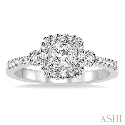 1/4 Ctw Diamond Semi-mount Engagement Ring in 14K White Gold