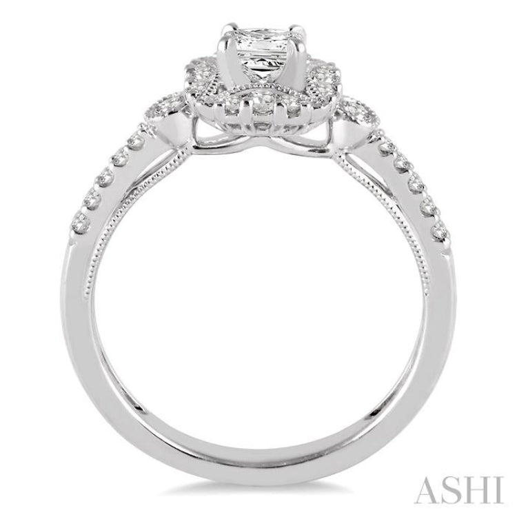 1/4 Ctw Diamond Semi-mount Engagement Ring in 14K White Gold