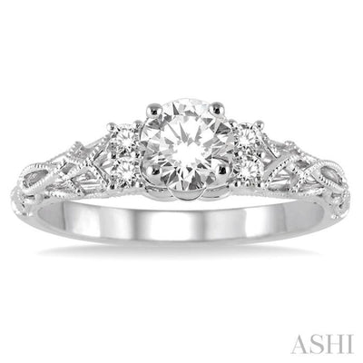 1/10 Ctw Diamond Semi-mount Engagement Ring in 14K White Gold