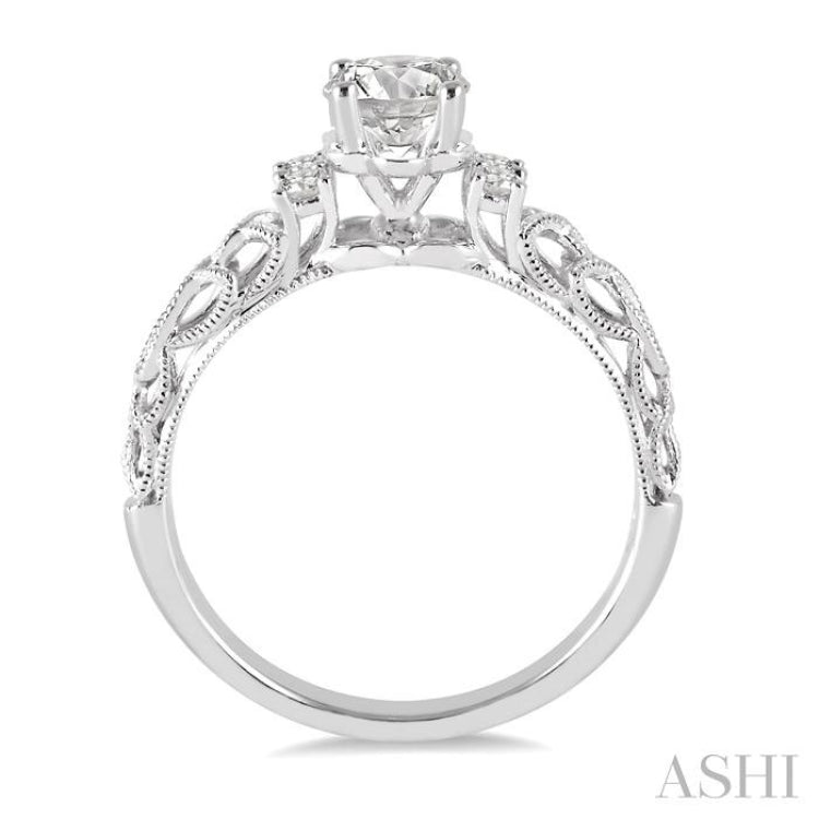 1/10 Ctw Diamond Semi-mount Engagement Ring in 14K White Gold