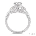 5/8 Ctw Diamond Semi-mount Engagement Ring in 14K White Gold