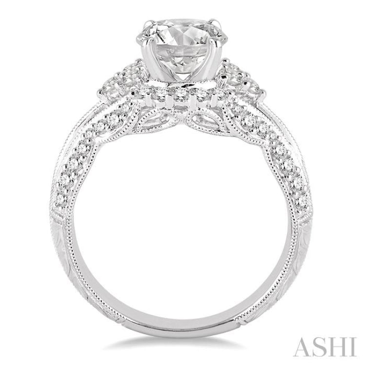 5/8 Ctw Diamond Semi-mount Engagement Ring in 14K White Gold