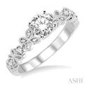 1/10 Ctw Diamond Semi-mount Engagement Ring in 14K White Gold