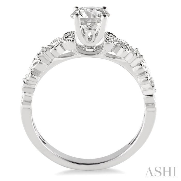 1/10 Ctw Diamond Semi-mount Engagement Ring in 14K White Gold