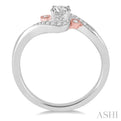 1/4 Ctw Diamond Engagement Ring with 1/6 Ct Round Cut Center Stone in 14K White and Rose Gold