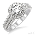 5/8 Ctw Diamond Semi-Mount Engagement Ring in 14K White Gold