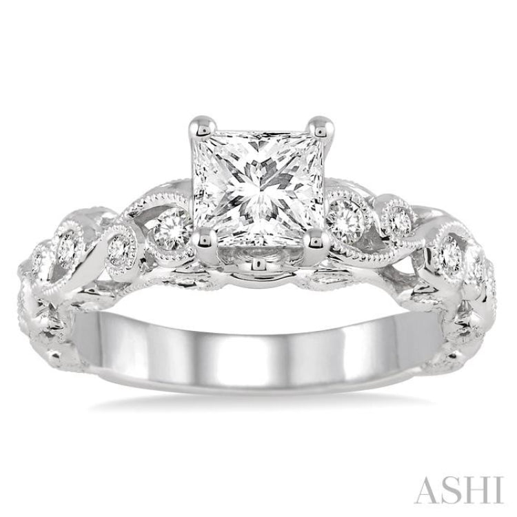 1/3 Ctw Diamond Semi-mount Engagement Ring in 14K White Gold