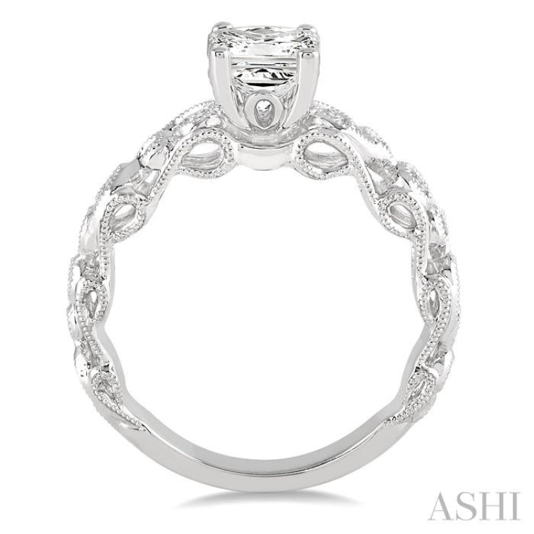 1/3 Ctw Diamond Semi-mount Engagement Ring in 14K White Gold