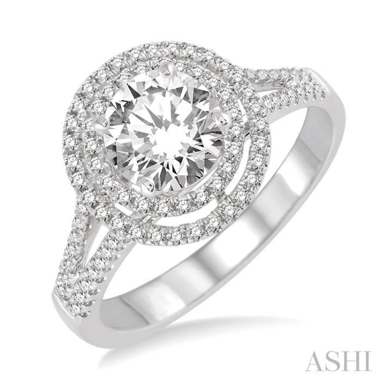 3/8 Ctw Diamond Semi-mount Engagement Ring in 14K White Gold