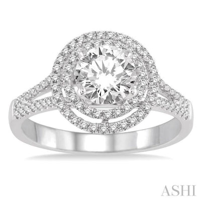 3/8 Ctw Diamond Semi-mount Engagement Ring in 14K White Gold