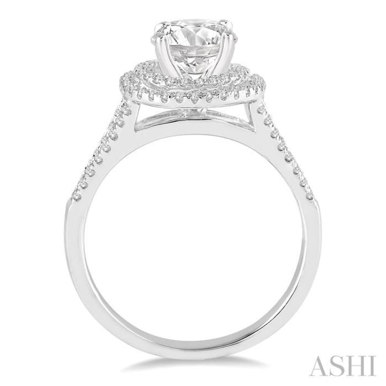 3/8 Ctw Diamond Semi-mount Engagement Ring in 14K White Gold