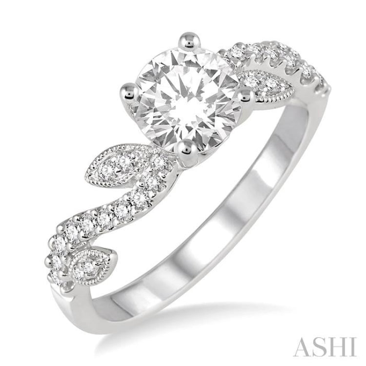 1/4 Ctw Diamond Semi-mount Engagement Ring in 14K White Gold