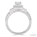 3/4 Ctw Diamond Engagement Ring with 3/8 Ct Round Cut Center Stone in 14K White Gold