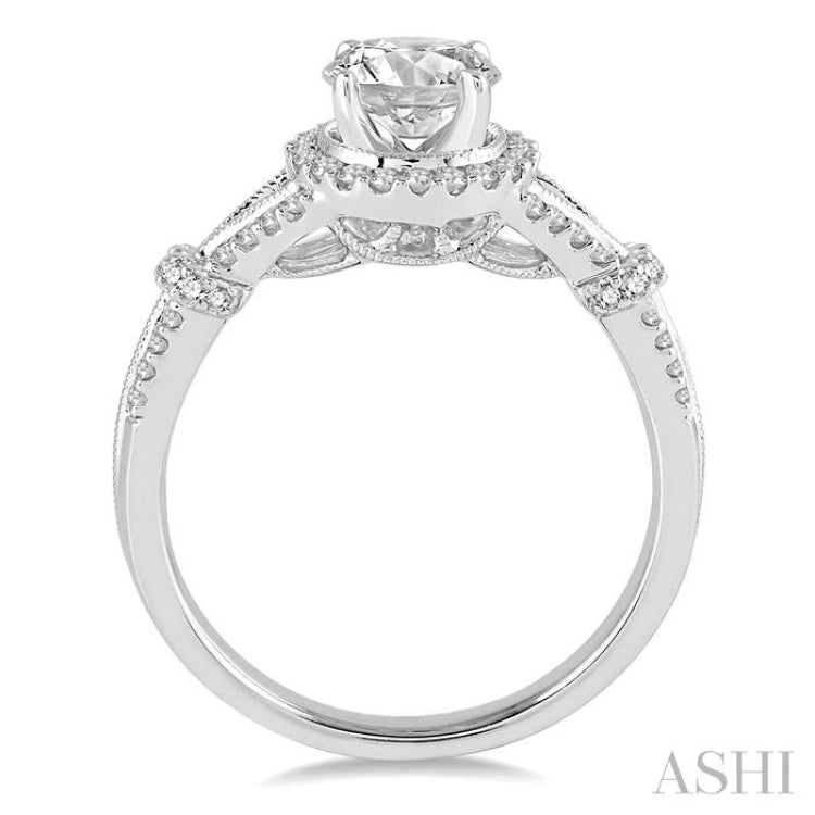 1/3 Ctw Diamond Semi-mount Engagement Ring in 14K White Gold