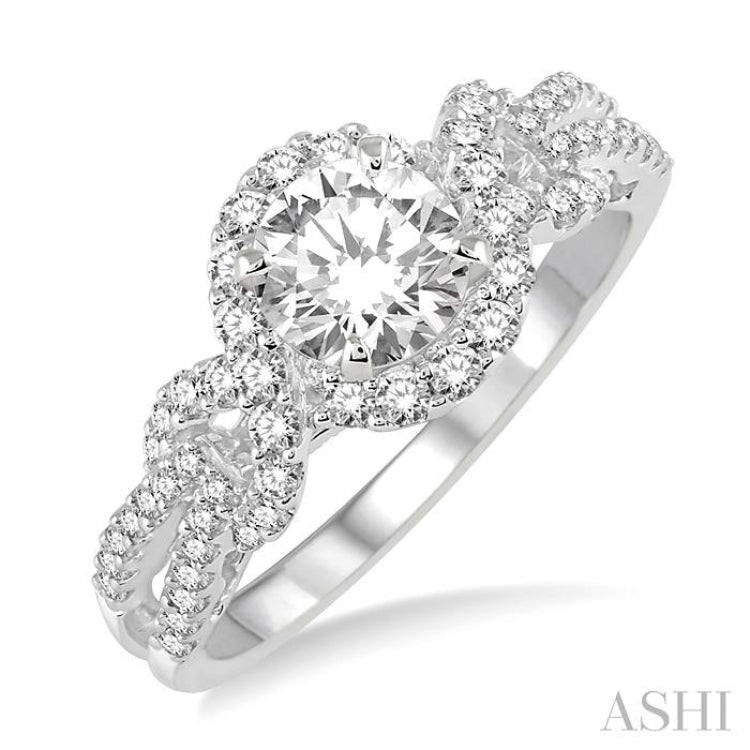 1/2 Ctw Diamond Semi-mount Engagement Ring in 14K White Gold