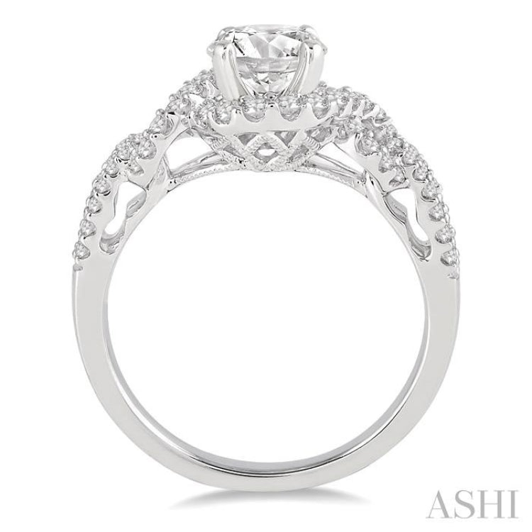 1/2 Ctw Diamond Semi-mount Engagement Ring in 14K White Gold