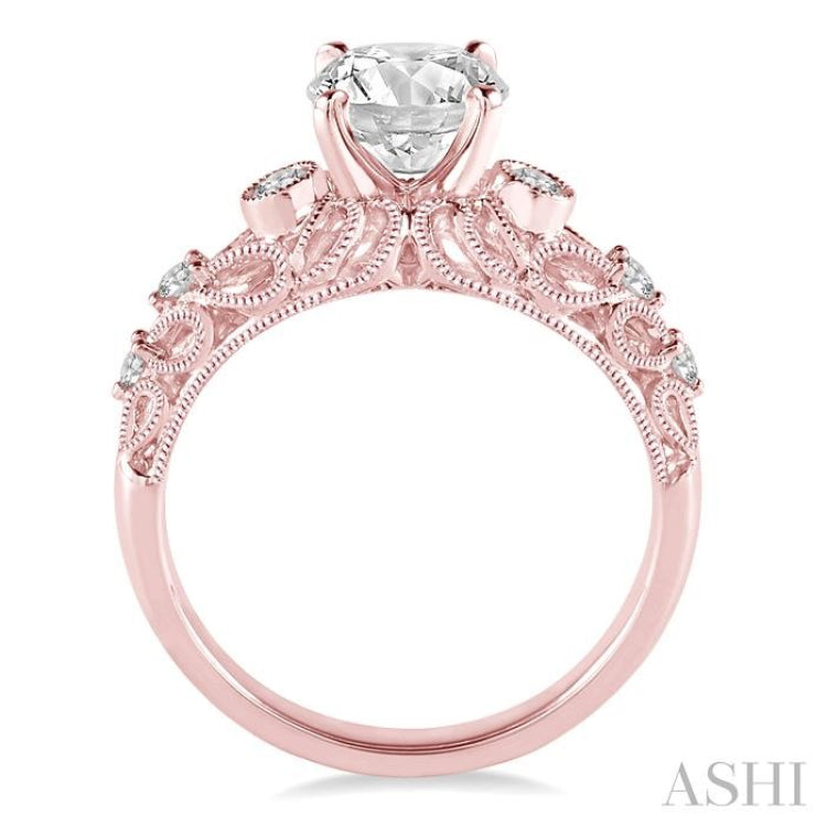 1/6 Ctw Diamond Semi-mount Engagement Ring in 14K Rose Gold