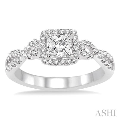 1/3 Ctw Diamond Semi-mount Engagement Ring in 14K White Gold