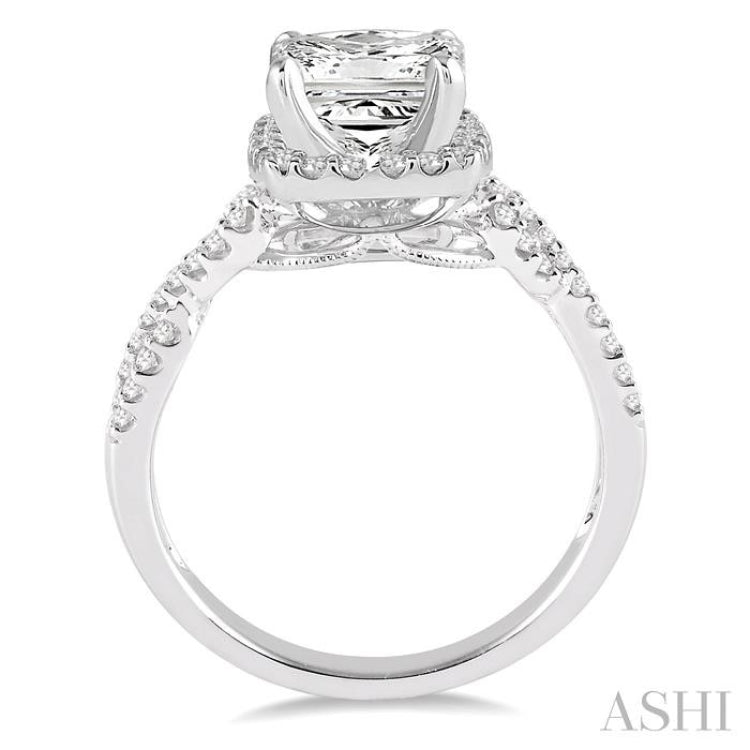 1/3 Ctw Diamond Semi-mount Engagement Ring in 14K White Gold