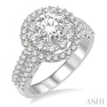 1 Ctw Diamond Semi-mount Engagement Ring in 14K White Gold