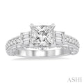 5/8 Ctw Diamond Semi-mount Engagement Ring in 14K White Gold