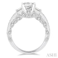 5/8 Ctw Diamond Semi-mount Engagement Ring in 14K White Gold