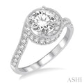 1/2 Ctw Diamond Semi-mount Engagement Ring in 14K White Gold