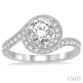 1/2 Ctw Diamond Semi-mount Engagement Ring in 14K White Gold