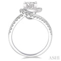 1/2 Ctw Diamond Semi-mount Engagement Ring in 14K White Gold