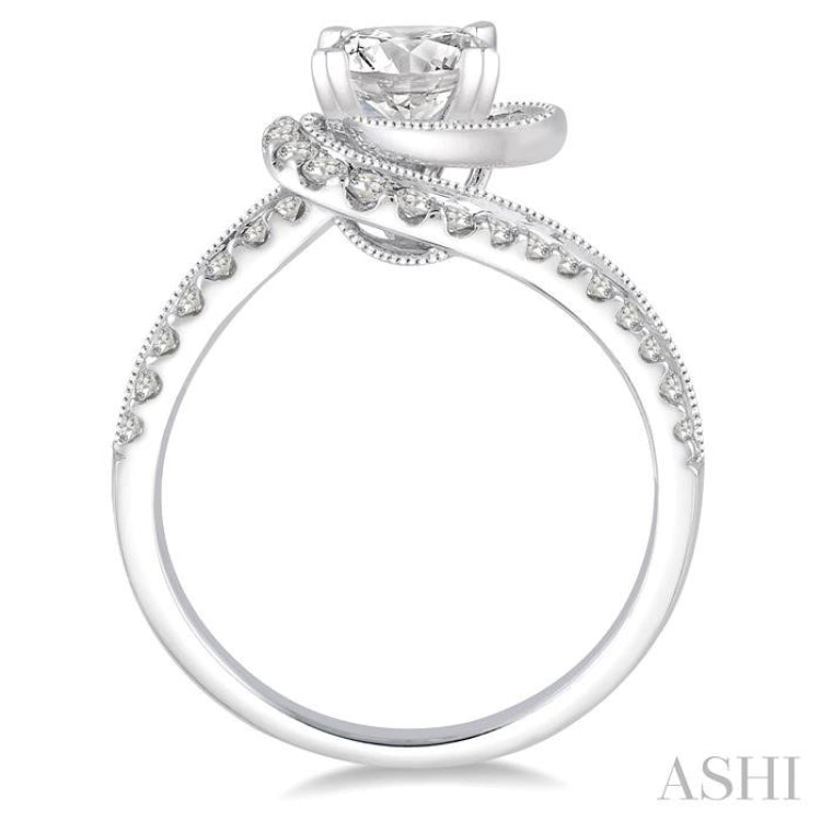 1/2 Ctw Diamond Semi-mount Engagement Ring in 14K White Gold