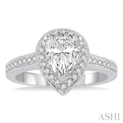 1/3 Ctw Diamond Semi-mount Engagement Ring in 14K White Gold