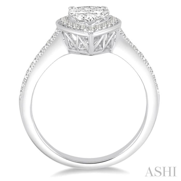 1/3 Ctw Diamond Semi-mount Engagement Ring in 14K White Gold