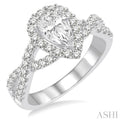 3/4 Ctw Diamond Semi-mount Engagement Ring in 14K White Gold