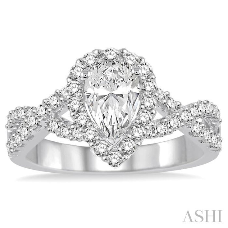 3/4 Ctw Diamond Semi-mount Engagement Ring in 14K White Gold