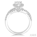 3/4 Ctw Diamond Semi-mount Engagement Ring in 14K White Gold