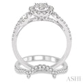 7/8 Ctw Diamond Lovebright Wedding Set with 5/8 Ctw Engagement Ring and 1/5 Ctw Wedding Band in 14K White Gold